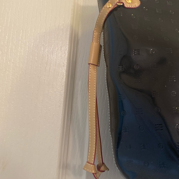 Arcadia Black Patent Leather Large Tote Travel Weekender Bag - Picture 3 of 9